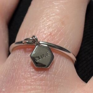 Cluse Silver Hexagon Charm Ring
